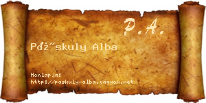 Páskuly Alba névjegykártya